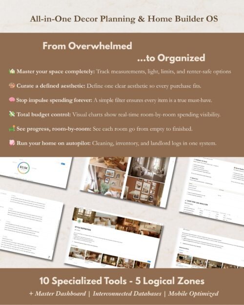 All-in-One Decor Planning & Home Builder OS for Notion