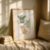 image.png Trio of Brown Cats in Green Sweaters - Cozy Winter Art - Hygge Home Decor Print