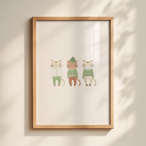 image.png Stylish Fashion Cats Print - Trendy Animal Art - Nursery Wall Decor