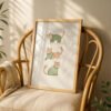 image.png Trio of Brown Cats in Green Sweaters - Cozy Winter Art - Hygge Home Decor Print