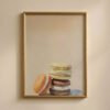 3-macarons_5 French Macarons Stack Print - Patisserie Wall Art - Sweet Dessert Illustration
