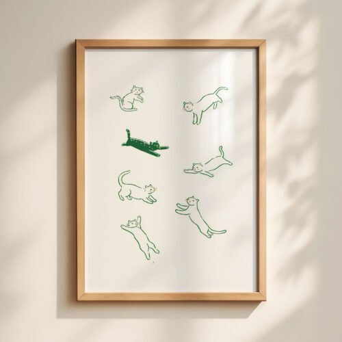 image.png Whimsical Kitty Pattern - Minimal Line Art - Cat Lover Gift Idea