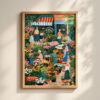 Set of 4 - A Weekend in Provence - Flower Market and Cafe Wall Art