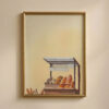 French Bakery Stand Art Print - Outdoor Market Decor - Boulangerie Watercolor