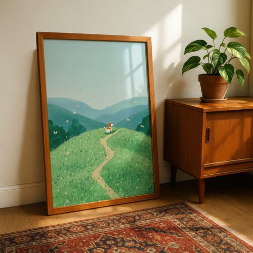 image.png Beagle Nursery Wall Decor – Cute Dog in Nature Print – Gift for Beagle Lover