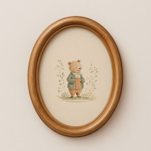 Vintage Bear Boy Art Print - Woodland Nursery Decor - Cute Animal in Suit Poster