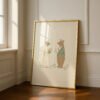 Bear Bride and Groom Print - Woodland Wedding Gift - Vintage Couple Art