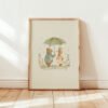 Romantic Bear Couple Art - Forest Love Illustration - Anniversary Wall Decor