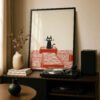 Cat in Records Box - Music Room Decor