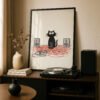 image.png Confused Cat with Speakers - Funny Cat Wall Art