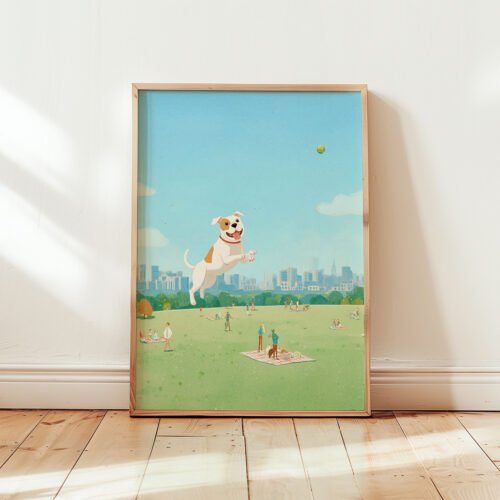 Set of 4 - The Urban Pups - Whimsical Pet Illustration Gallery Wall