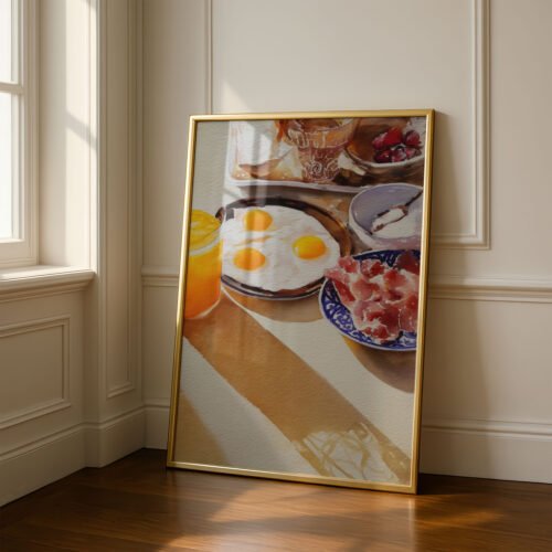 image.png Full Breakfast Set Art Print - Morning Meal Decor - Cozy Sunday Brunch Illustration