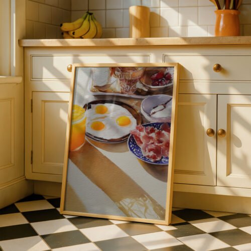 image.png Full Breakfast Set Art Print - Morning Meal Decor - Cozy Sunday Brunch Illustration