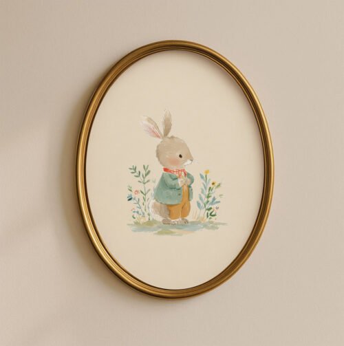 Bunny-baby_2 Baby Bunny Art Print - Neutral Nursery Decor - Cute Rabbit Illustration