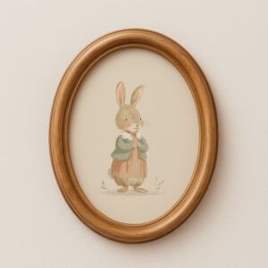Bunny-girl-2_3 Vintage Bunny Girl Print - Rabbit in Dress Art - Cottagecore Room Decor