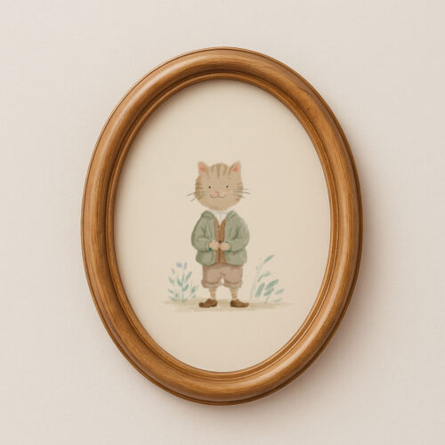 Vintage Cat Boy Art Print - Kitten in Suit Illustration - Whimsical Nursery Decor