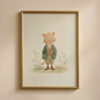 Vintage Cat Boy Art Print - Kitten in Suit Illustration - Whimsical Nursery Decor