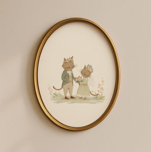 Cat-bride-n-groom_2 Cat Wedding Art Print - Feline Bride and Groom - Funny Wedding Gift