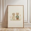 Cat Couple Illustration - Romantic Kitty Print - Whimsical Love Art