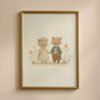 Cat Couple Illustration - Romantic Kitty Print - Whimsical Love Art