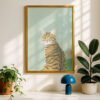Curious Ginger Cat Print - Head Tilt Art - Cute Animal Portrait