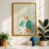 Office Cat with Tie Print - Boss Cat Art - Funny Work Desk Decor