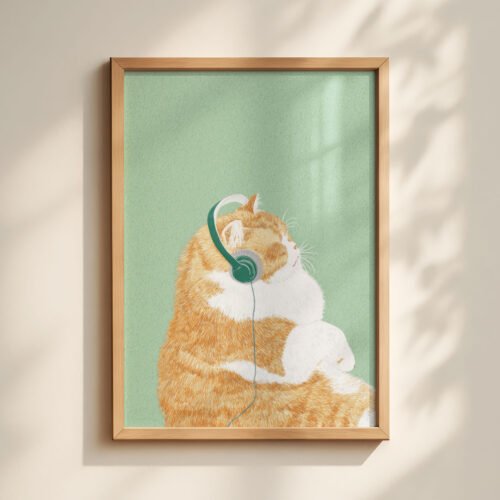 Set of 4 - The Chunky Orange Cat Illustration