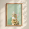 Curious Ginger Cat Print - Head Tilt Art - Cute Animal Portrait