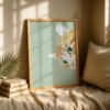 Peeking Cat Head Print - Hello There Sign - Cute Nursery Wall Art