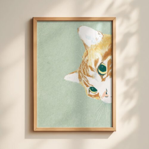 Set of 6 - Ginger & Matcha The Complete Set - Sage Green Animal Illustration Set