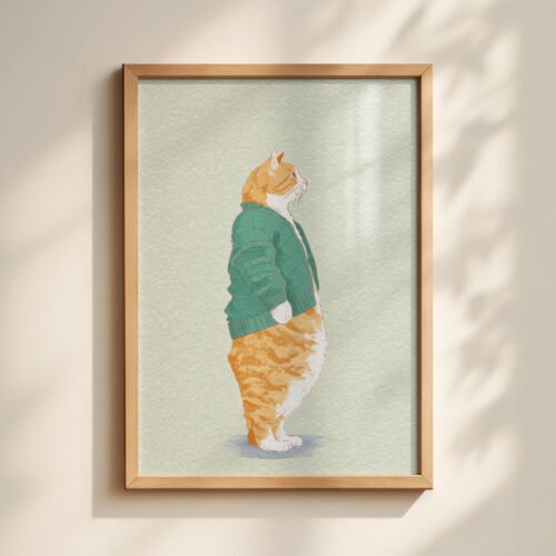 Set of 4 - The Chunky Orange Cat Illustration