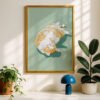 Sunbathing Cat Art Print - Lazy Sunday Vibes - Relaxing Bedroom Decor