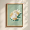 Sunbathing Cat Art Print - Lazy Sunday Vibes - Relaxing Bedroom Decor