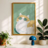 Stylish Cat with Glasses Print - Cute Kitty Art - Hipster Cat Print