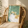 Stylish Cat with Glasses Print - Cute Kitty Art - Hipster Cat Print