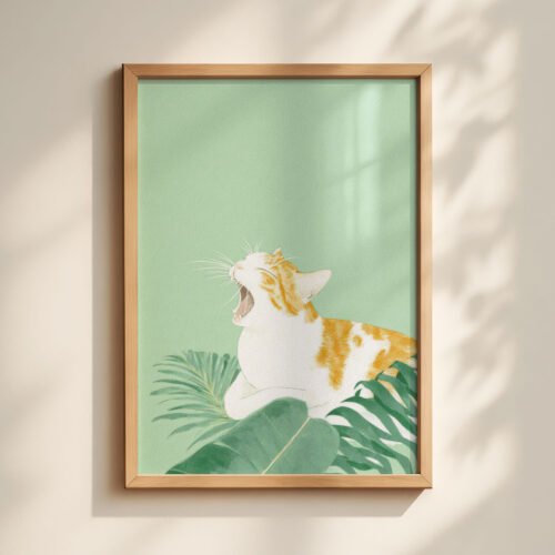 Set of 6 - Ginger & Matcha The Complete Set - Sage Green Animal Illustration Set