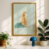 Ginger Cat Portrati - Kitty Back View Print - Minimalist Decor