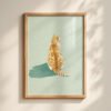 Ginger Cat Portrati - Kitty Back View Print - Minimalist Decor