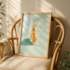 Ginger Cat Portrati - Kitty Back View Print - Minimalist Decor