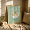 Cat Head in Fishbowl Print - Distorted Face Art - Funny Aquarium Decor