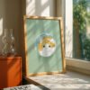 Cat Head in Fishbowl Print - Distorted Face Art - Funny Aquarium Decor