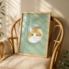 Cat Head in Fishbowl Print - Distorted Face Art - Funny Aquarium Decor