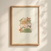 Boy with Many Cats Print - Cat Dad Gift - Surrounded by Kittens Art