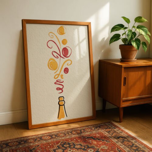image.png Champagne Toast Art - Bubbly Drink Print - Celebration Wall Decor