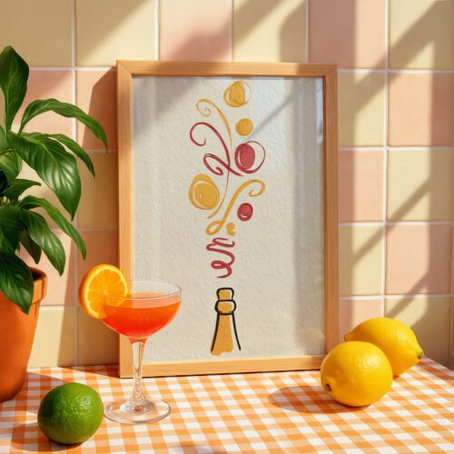 image.png Champagne Toast Art - Bubbly Drink Print - Celebration Wall Decor