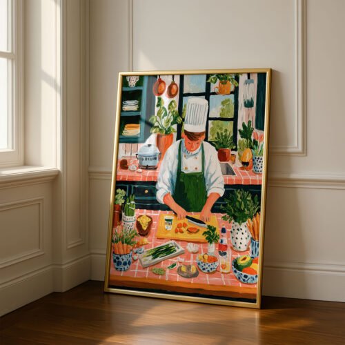 Chef's Corner Art Print - Cozy Kitchen Scene - Cooking Lover Poster