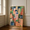 Colorful City Buildings Print - Urban Landscape Art - Whimsical Town Illustration