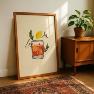 Signature Cocktail Print - Custom Drink Poster - Watercolor Bar Art