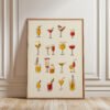 Retro Cocktail Pattern - Fruit Cocktail Poster, - Funky Bar Decor