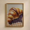 Crispy Croissant Close-up Print - Patisserie Decor - Golden Pastry Watercolor